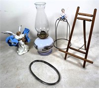 oil lamp, porcelain doll & more