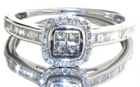 10kt Gold 1/2 ct Cushion Quad Cut Diamond Ring