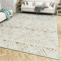 New 6X9' Boho Geometric Neutral Area Rug