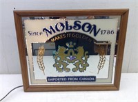Molson Lighted Mirror Beer Sign 19 x 17
