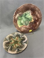 (2) Majolica Plates