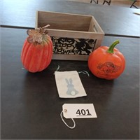 Happy Halloween Wood Box, Decorative Pumpkins