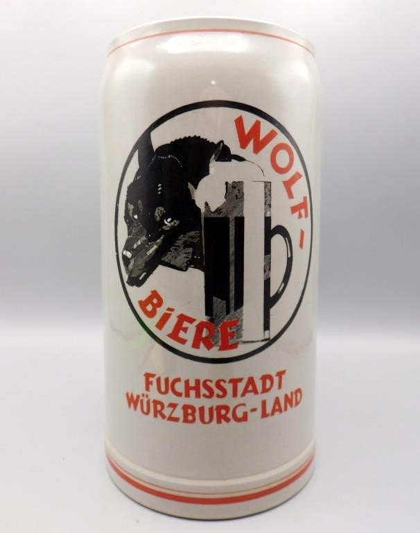 Wolf-Biere 3 Liter German Stoneware Beer Stein