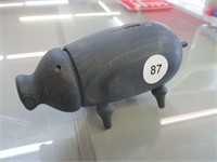 Wood Penny Bank - Pig
