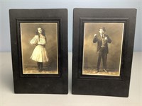 Pair of Antique Vaudeville Costume Photographs