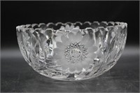 8" Floral Etched & Cut Glass Bowl