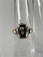 10K White Gold 1975 Black Onyx OHS Class Ring