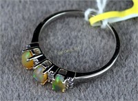 New Lady's .925 Silver & Opal Dinner Ring Size 8