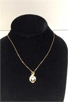 14k gold 18 Inch Chain necklace with 14k Pendent