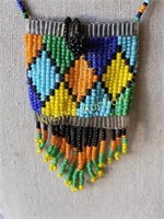 Native American Beaded Necklace 24"