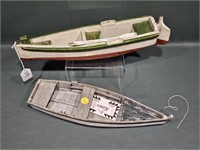 2 SMALL WOODEN BOAT MODELS