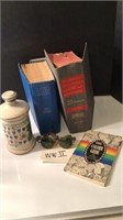 WW II Military Shield Glasses , Books, & such