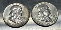 (2) Franklin Half Dollars See Photos for Details