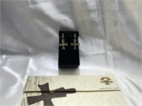 Nouveau1910 18K &.925 Byzantine Cross Earrings