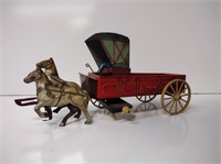 Northwestern Pressed Tin Horse And Carriage