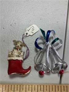 2 Gerrys Christmas brooches