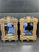 2 FRENCH CAMEO SMALL MIRRORS