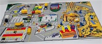 1980's Plastic Road Map, Signs & Toy Trucks