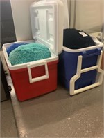 Pair Clean Coolers and pillows