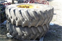 Pair of 18.4-34 Tires and Rims