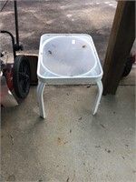 Glass Top Outdoor End Table