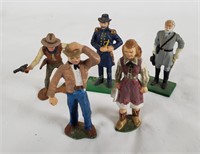 5 Cast Metal Figures, John Wayne War Generals