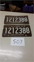 LICENSE PLATES MATCHING 1959 PR