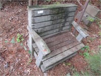 Wood bench, swing set