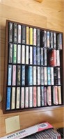 Lot of 50 cassettes in wood Case