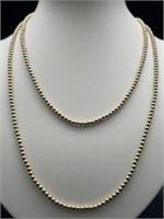 14k Gold Bead Necklace TW 12.1g