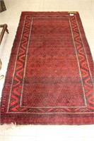 Hand Woven Area  Rug Mostly Red   3'6" x 6'6"