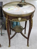 French Marble Top Table with Brass Trimmings