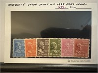 #810-5 MINT NH 1938 PRES SERIES STAMPS
