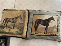 2 horse accent pillows