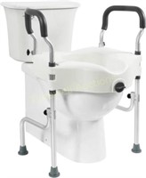 Extra Wide Raised Toilet Seat with Handles  5 Inch