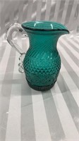 VTG Small Teal Blue PILGRIM Glass Pitcher Vase