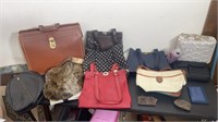 Purses including faux fur, woven , Vera