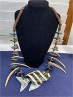 Wooden fish beaded necklace