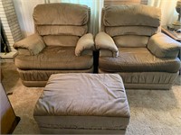 Pair of Chairs with Ottoman