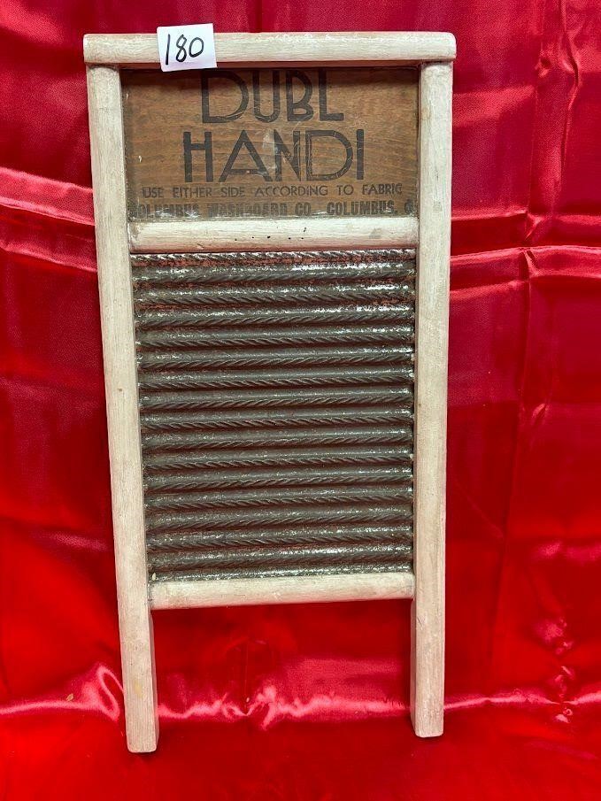 VTG Galvanized and wood wash board, Dubl Handi