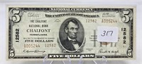 $5 National Currency T.2 Chalfont N.B. VF