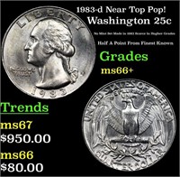 1983-d Washington Quarter Near Top Pop! 25c Graded