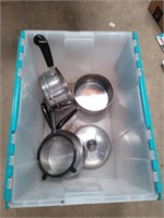 tote and double boiler, steamer basket
