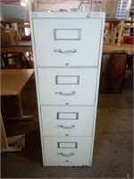 Four Drawer Cream Coloured Metal Filing Cabinet