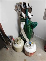 Golf Clubs, Bag, Propane Tanks