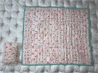 Handmade Baby Quilt & Pillow #127 Rose Theme