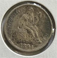 1891 Seated Liberty Dime