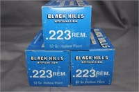 3x$ - .223Rem 52gr HP Black Hills Ammo - 150 round