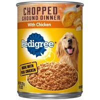 12CT Pedigree Chopped Chicken, Wet Dog Food - Cans