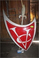 "VC" Metal Sign, Approx. 4'W x 6'H